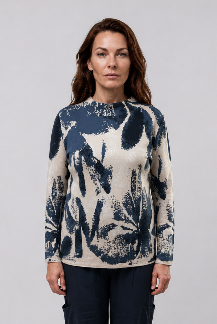 Silvermaple Collection - Rozz Jacquard Knit | Denim - Knitwear - Silvermaple Boutique