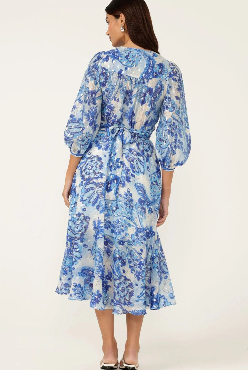 Sacha Drake - Mykonos Midi Dress | Blue Flower - Dress - Silvermaple Boutique