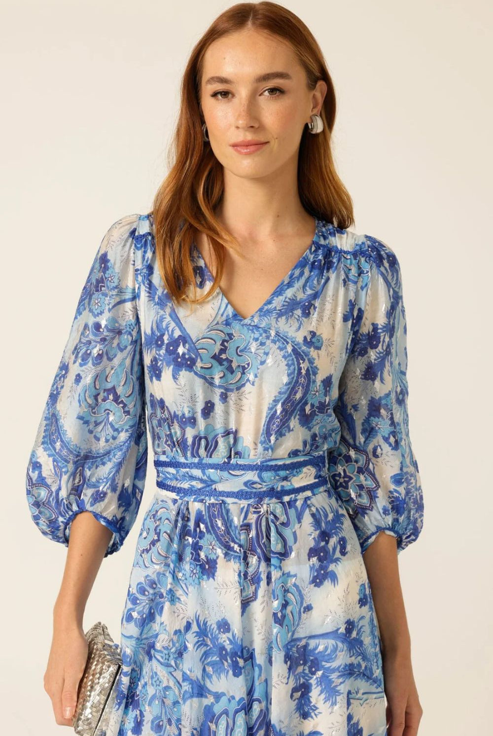 Sacha Drake - Mykonos Midi Dress | Blue Flower - Dress - Silvermaple Boutique