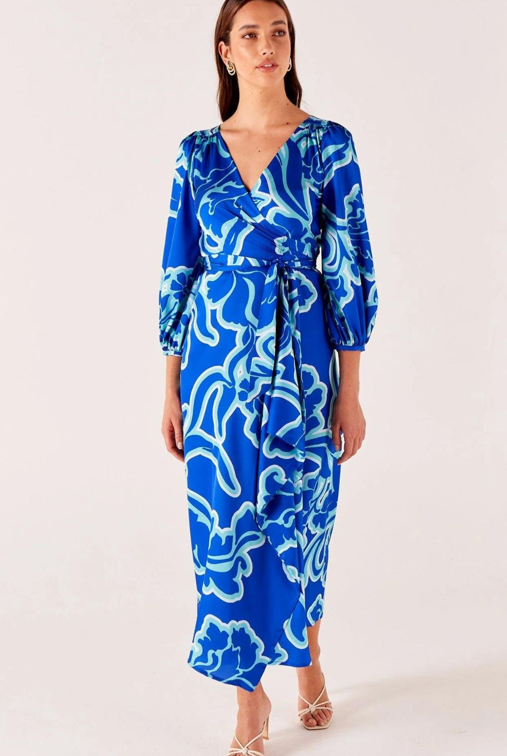 Sacha Drake - Ethereal Wrap Dress | Azure Blue Floral - Dress - Silvermaple Boutique
