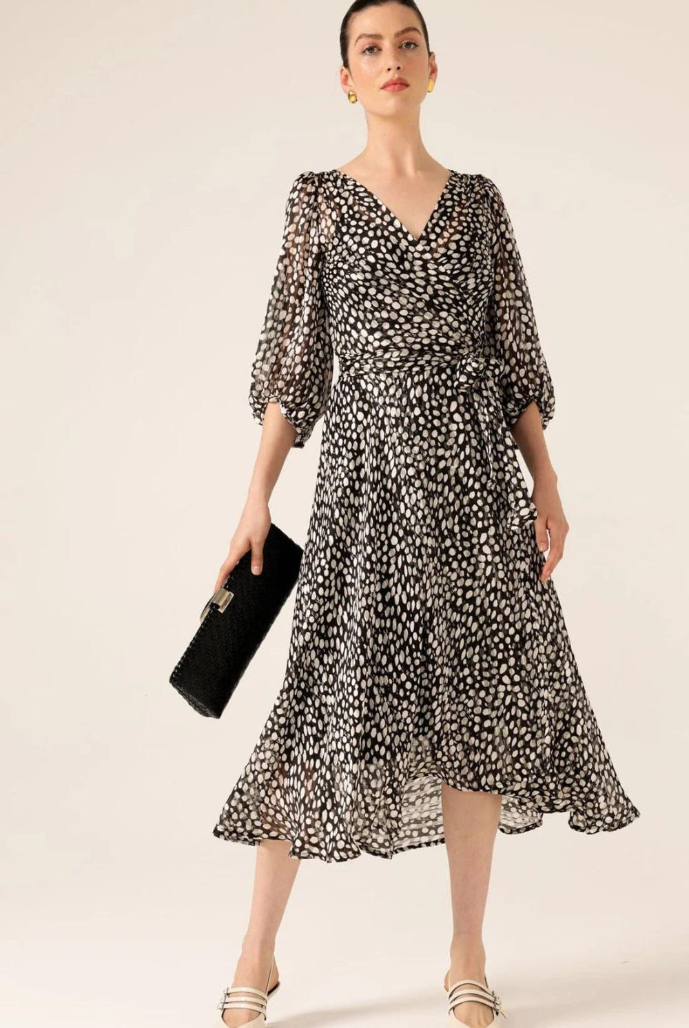 Sacha Drake - Cloudland Wrap Dress | Black White Spot - Dress - Silvermaple Boutique