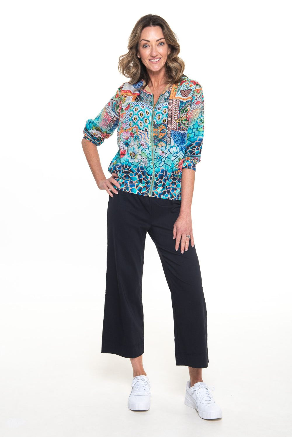 Silvermaple Collection - Diaz Bomber Jacket | Cobalt Mosaic - Jacket - Silvermaple Boutique