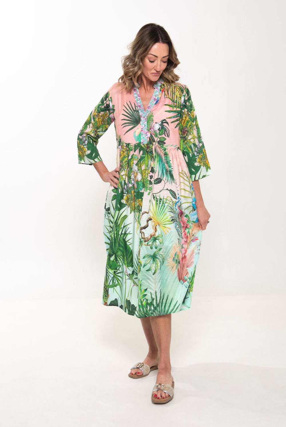 Silvermaple Collection - Erin V-Neck Dress | Jungle Paradise - Dress - Silvermaple Boutique