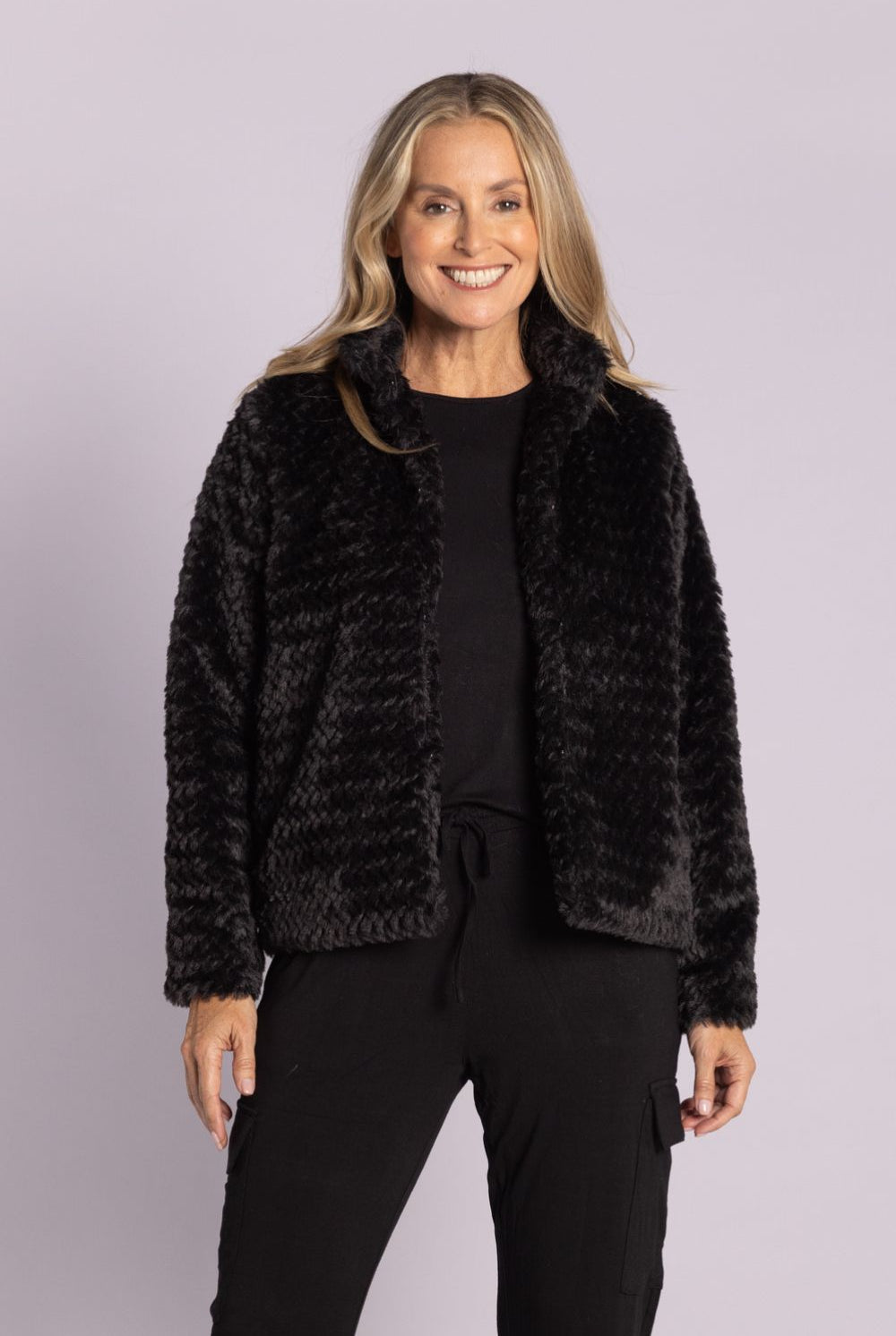 Silvermaple Collection - Isla Faux Fur Jacket | Black - Jacket - Silvermaple Boutique
