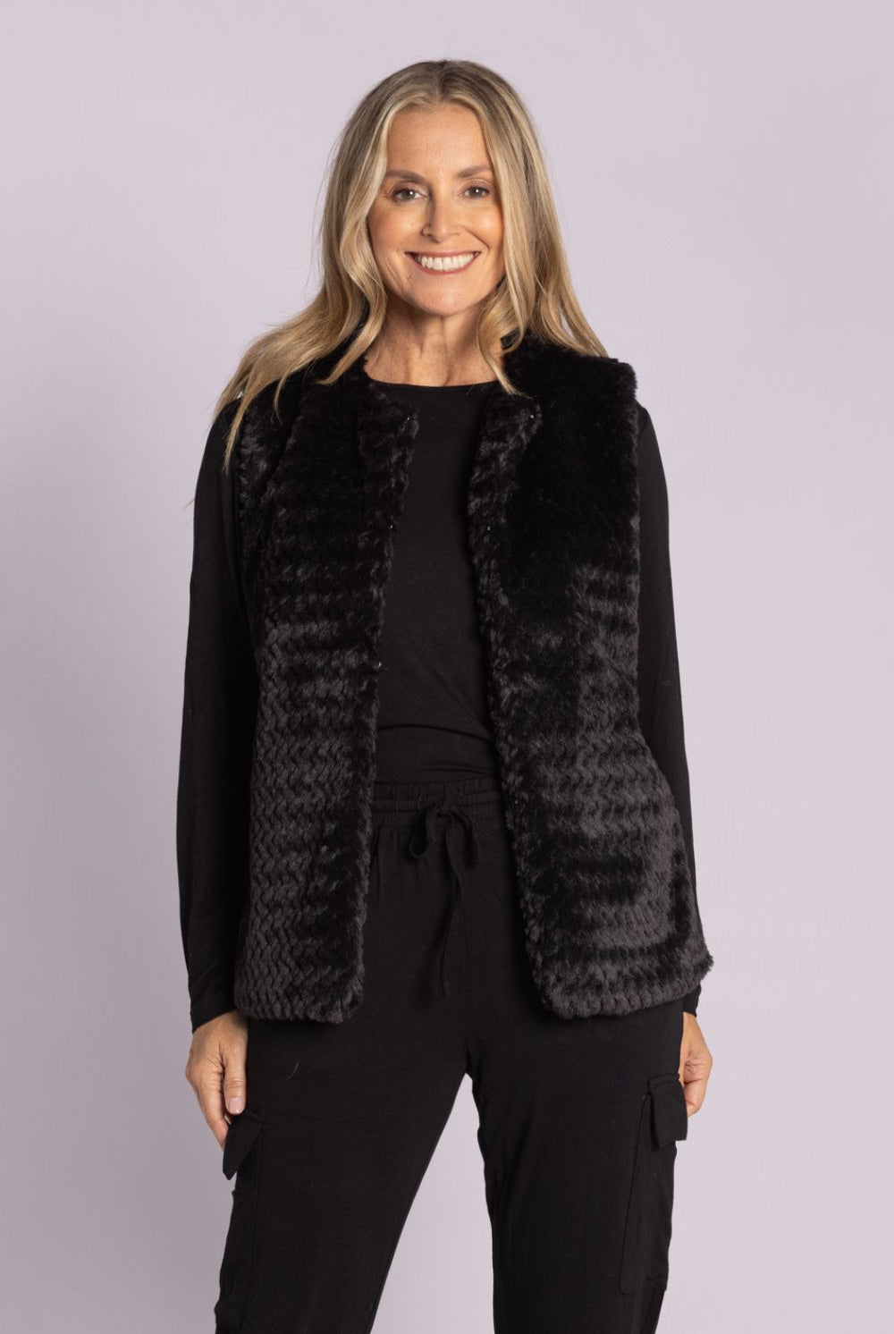 Silvermaple Collection - Isla Faux Fur Vest | Black - Vest - Silvermaple Boutique