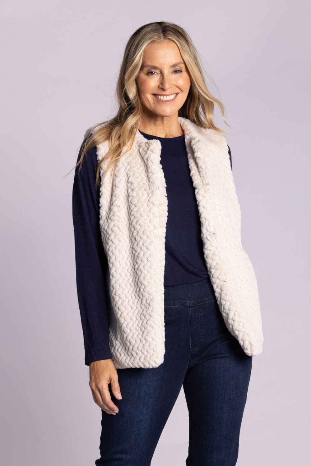 Silvermaple Collection - Isla Faux Fur Vest | Ivory - Vest - Silvermaple Boutique