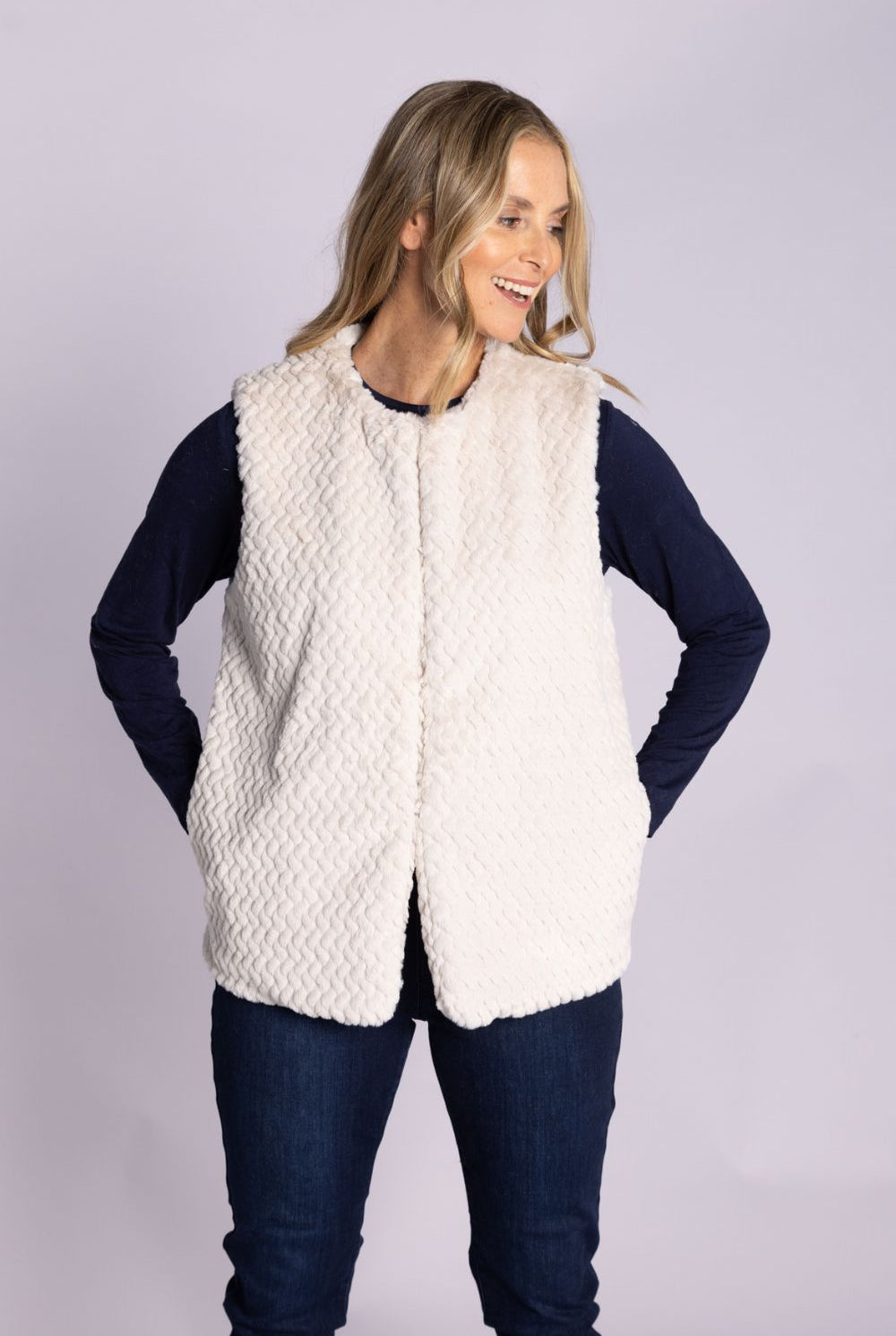 Silvermaple Collection - Isla Faux Fur Vest | Ivory - Vest - Silvermaple Boutique