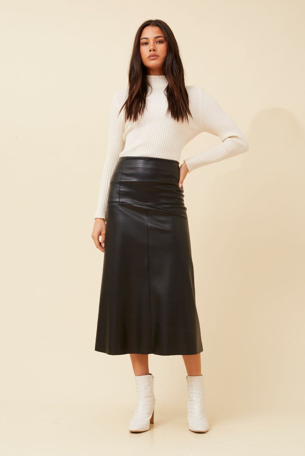 Silvermaple Collection - Aubrey Vegan Leather Skirt - Skirt - Silvermaple Boutique