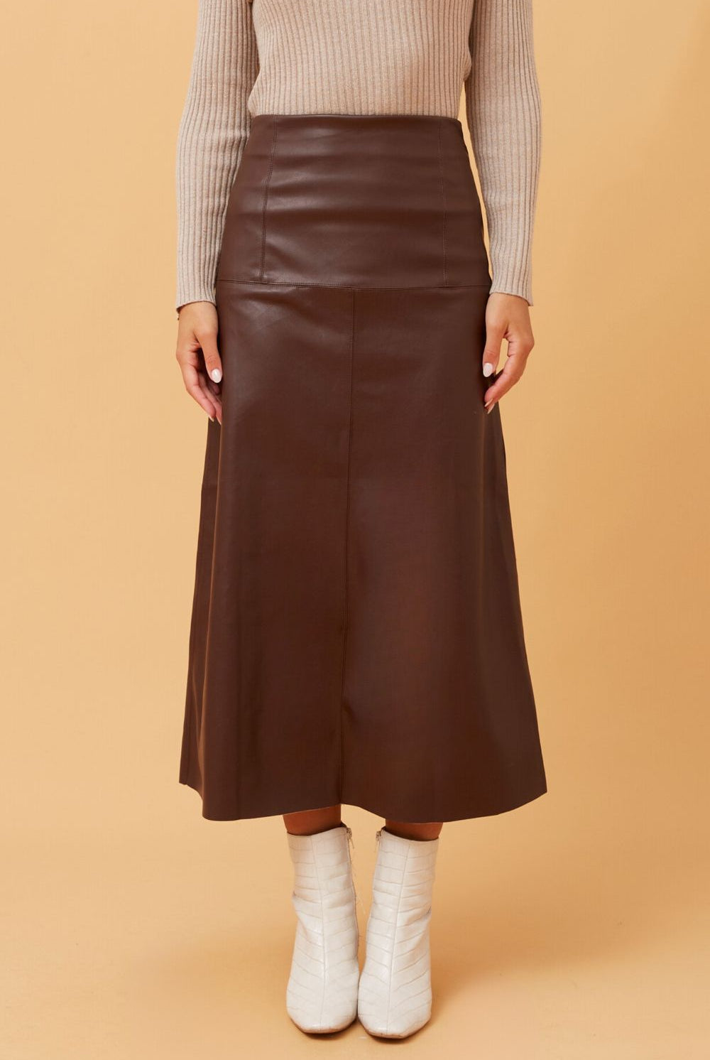 Silvermaple Collection - Aubrey Vegan Leather Skirt - Skirt - Silvermaple Boutique