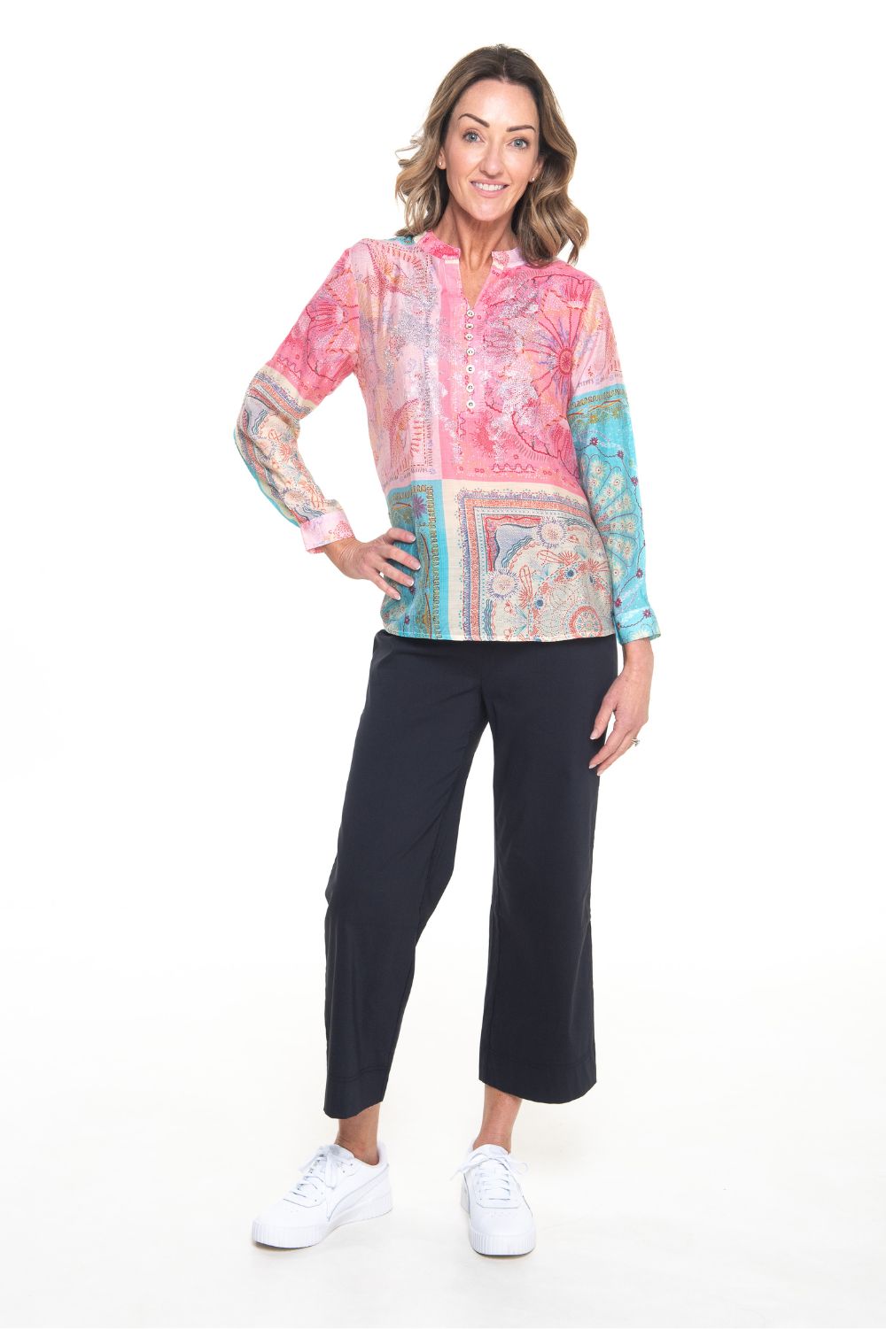 Silvermaple Collection - Azreth Blouse | Pink Patchwork - Top - Silvermaple Boutique