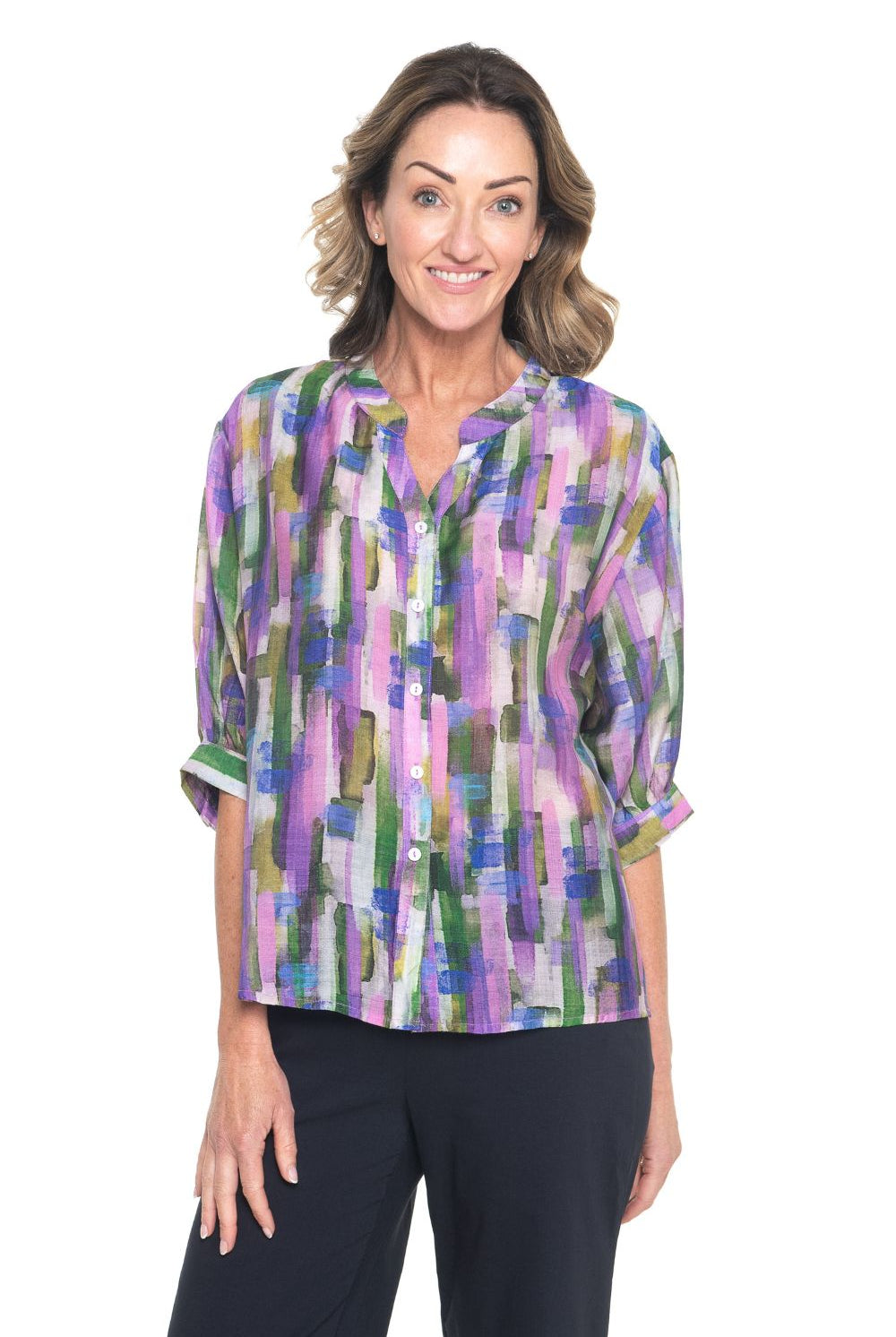 Silvermaple Collection - Belina Print Shirt | Purple Multi - Shirt - Silvermaple Boutique