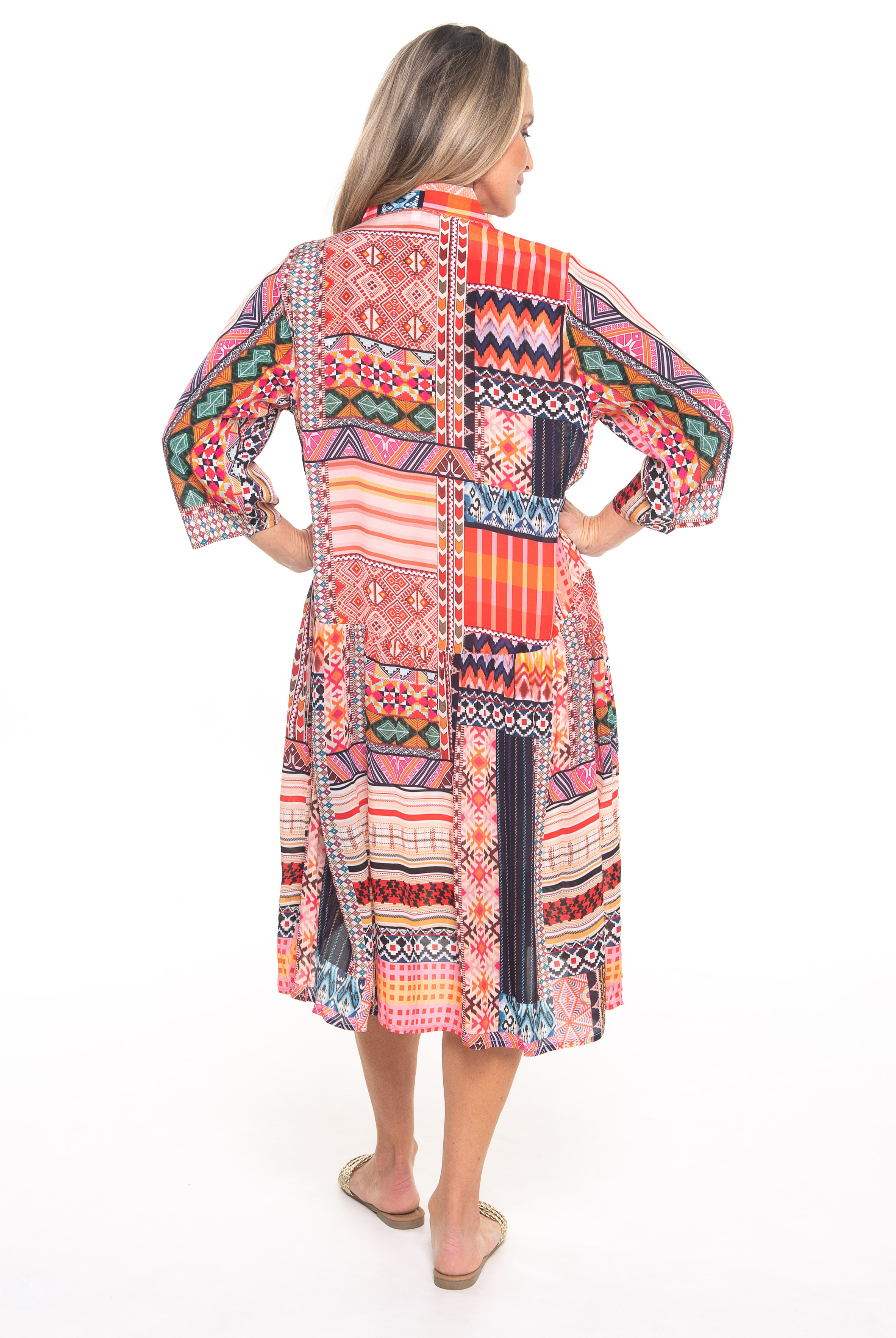 Silvermaple Collection - Celeste Button Through Dress | Tequila Sunrise - Dress - Silvermaple Boutique