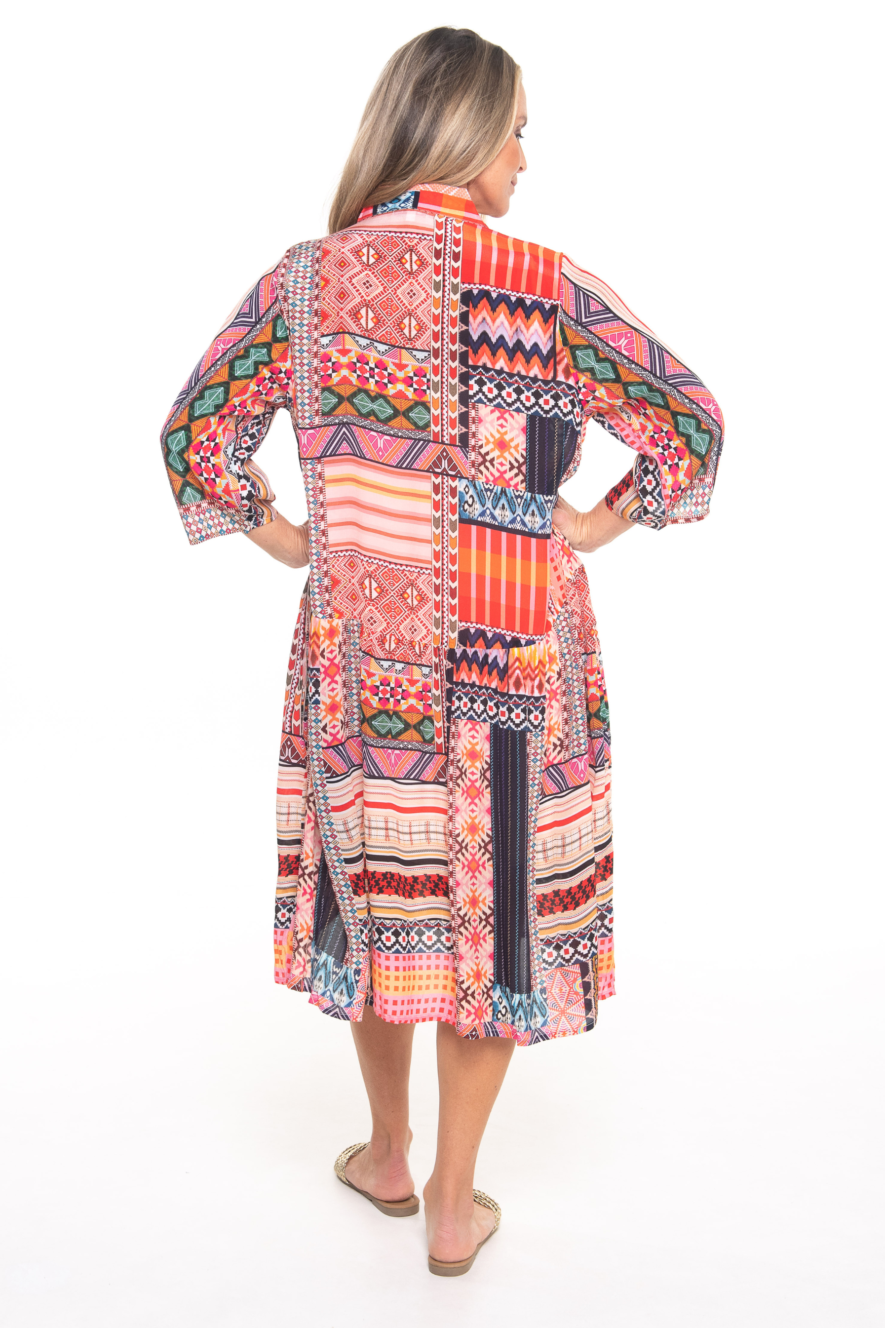 Silvermaple Collection - Celeste Button Through Dress | Tequila Sunrise - Dress - Silvermaple Boutique