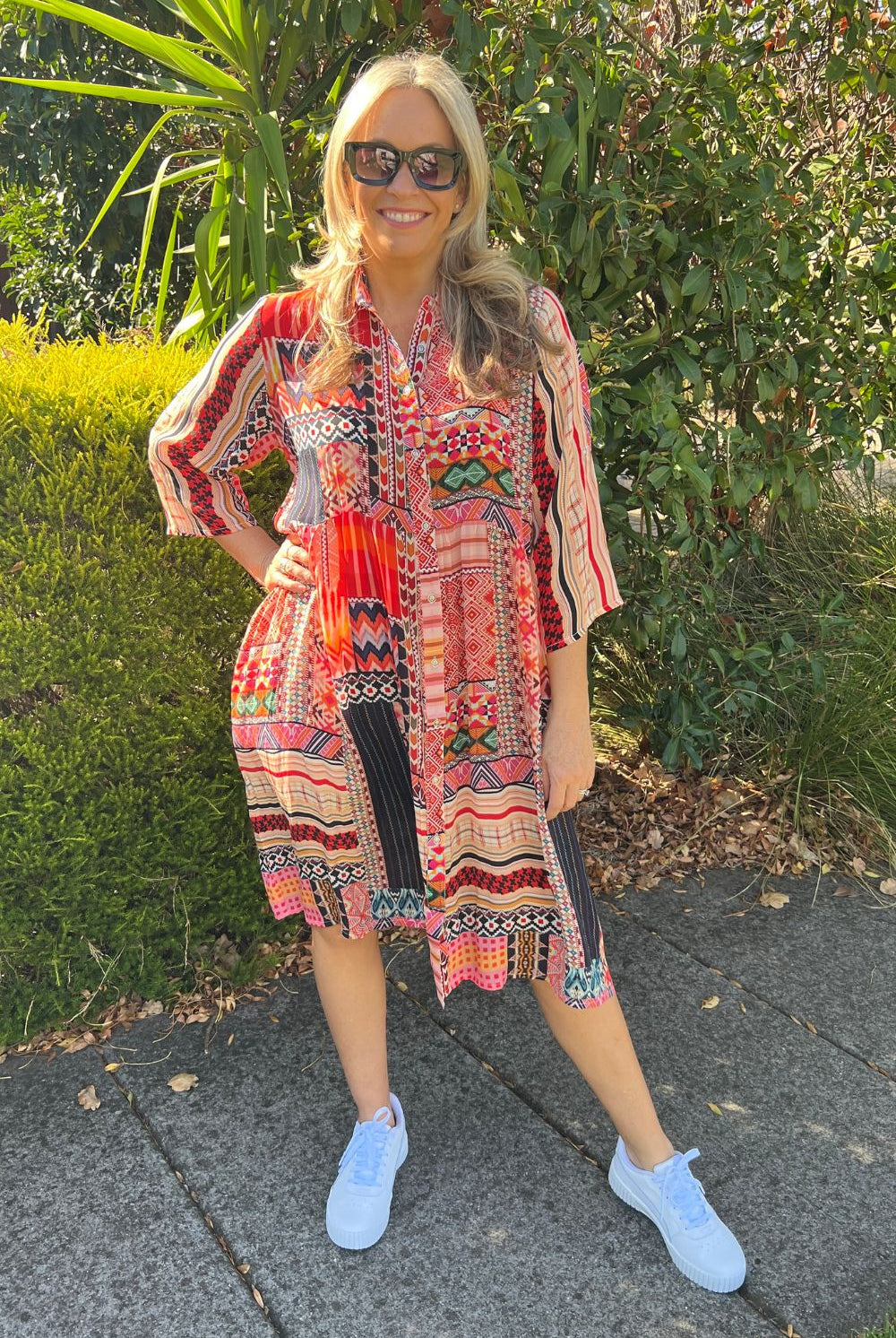 Silvermaple Collection - Celeste Button Through Dress | Tequila Sunrise - Dress - Silvermaple Boutique