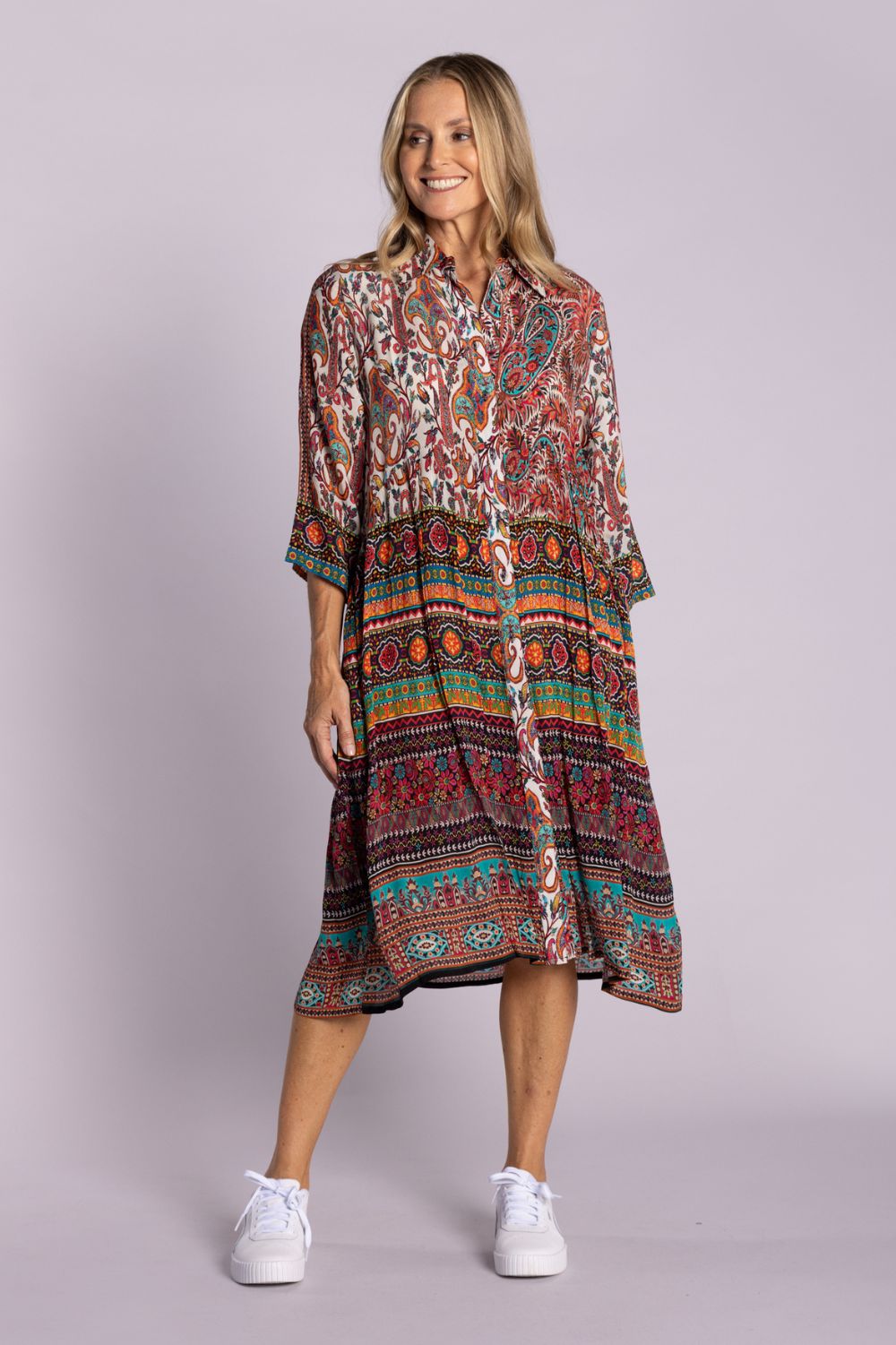 Silvermaple Collection - Celeste Button Through Dress | Vintage Paisley - Dress - Silvermaple Boutique