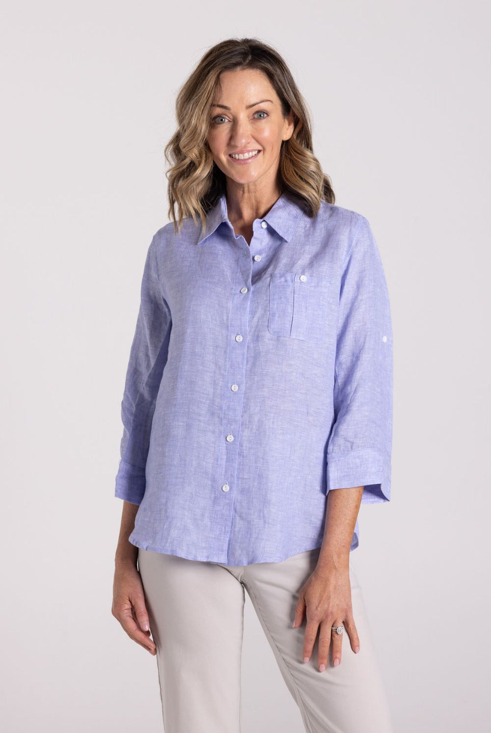 Silvermaple Collection - Charlotte Linen Shirt | Blue - Shirt - Silvermaple Boutique