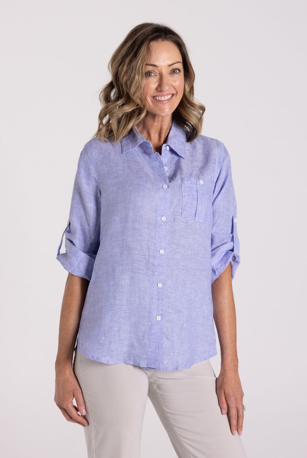 Silvermaple Collection - Charlotte Linen Shirt | Blue - Shirt - Silvermaple Boutique