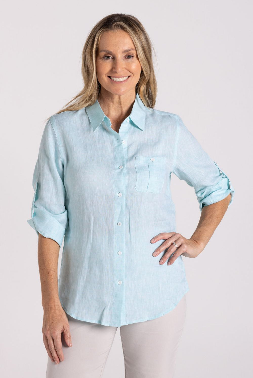 Silvermaple Collection - Charlotte Linen Shirt | Mint - Shirt - Silvermaple Boutique