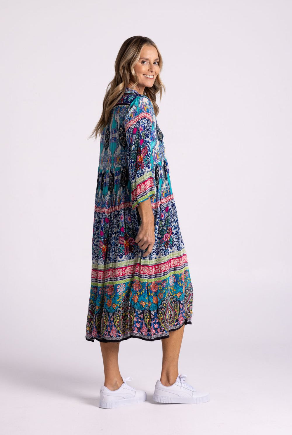 Silvermaple Collection - Erin V-Neck Dress | Paisley Tide - Dress - Silvermaple Boutique
