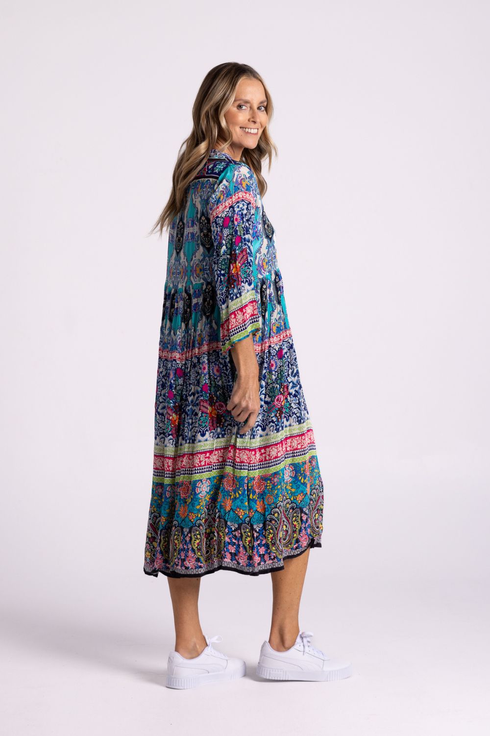 Silvermaple Collection - Erin V-Neck Dress | Paisley Tide - Dress - Silvermaple Boutique