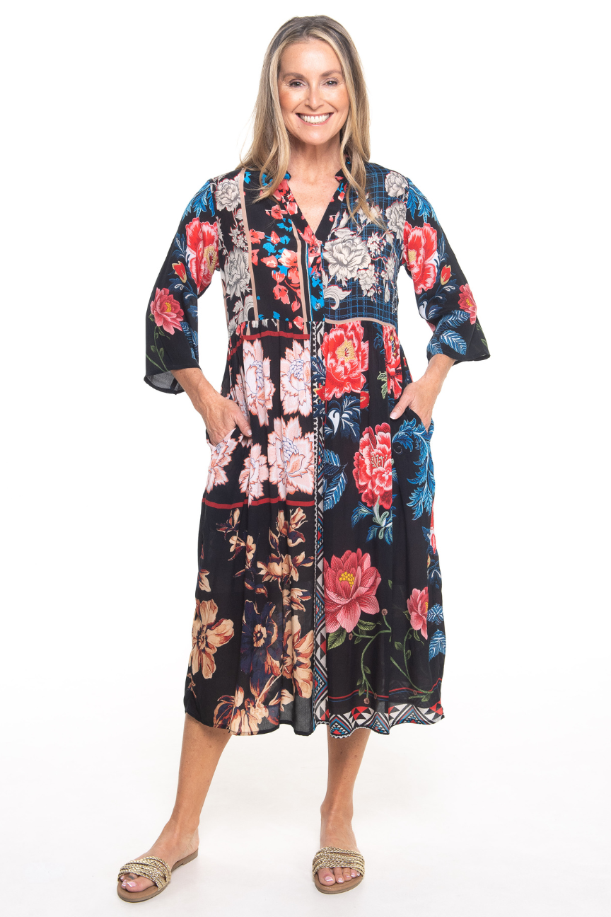 Silvermaple Collection - Erin V-Neck Dress | Indigo Dahlia - Dress - Silvermaple Boutique