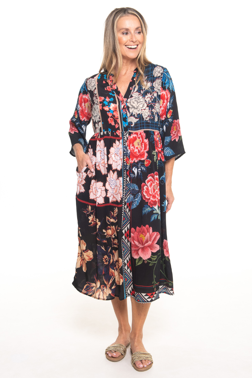 Silvermaple Collection - Erin V-Neck Dress | Indigo Dahlia - Dress - Silvermaple Boutique