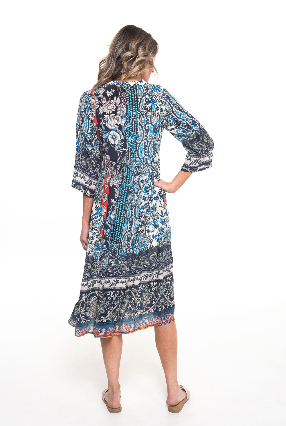 Silvermaple Collection - Erin V-Neck Dress | Porcelain Paisley - Dress - Silvermaple Boutique