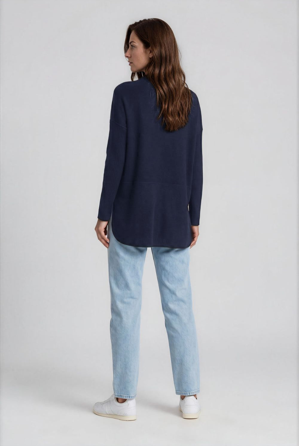 Silvermaple Collection - Estelle Rib Sleeve Jacket | Navy - Jacket - Silvermaple Boutique