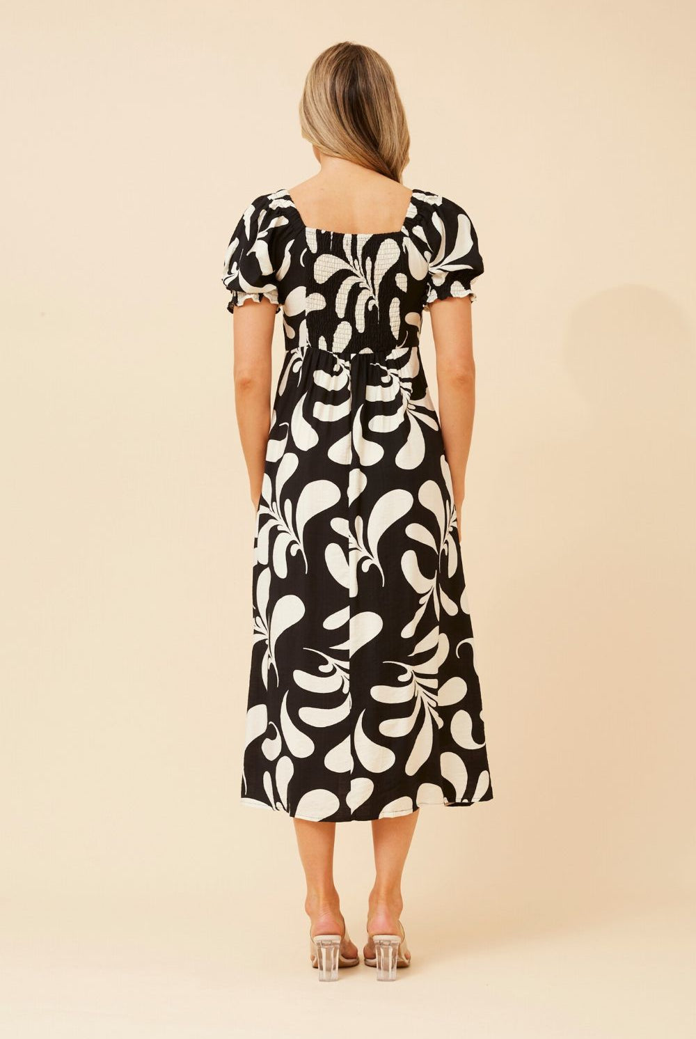 Silvermaple Collection - Faith Abstract Midi Dress | Black - Dress - Silvermaple Boutique