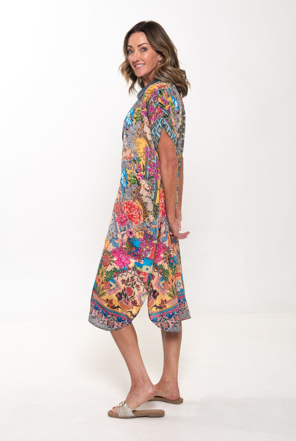 Silvermaple Collection - Grace Button Dress | Golden Mosaic - Dress - Silvermaple Boutique