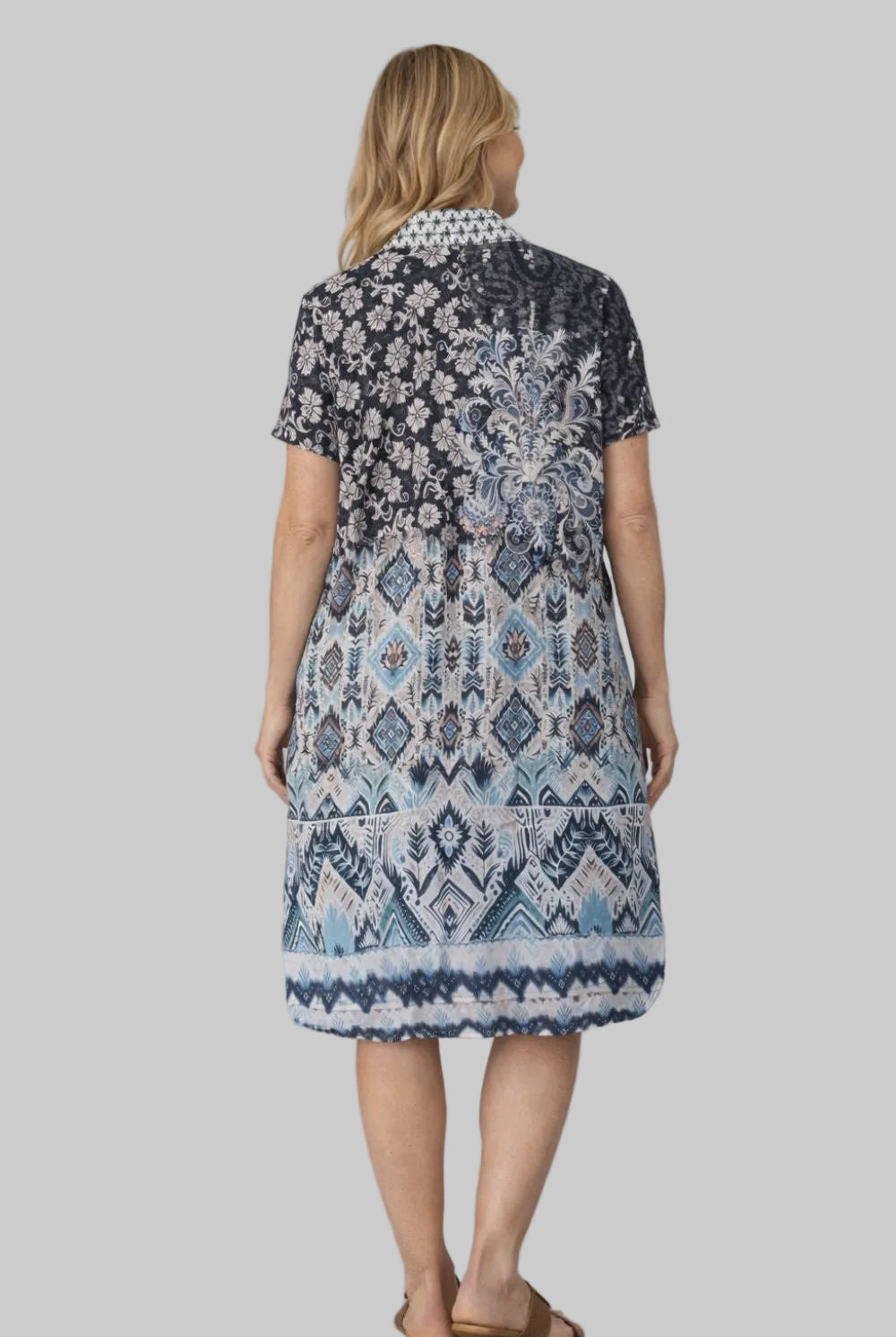 Silvermaple Collection - Grace Button Dress | Mineral Mosaic - Dress - Silvermaple Boutique