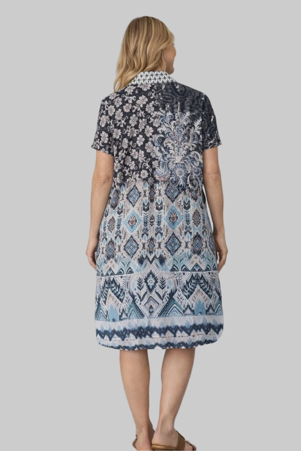 Silvermaple Collection - Grace Button Dress | Mineral Mosaic - Dress - Silvermaple Boutique