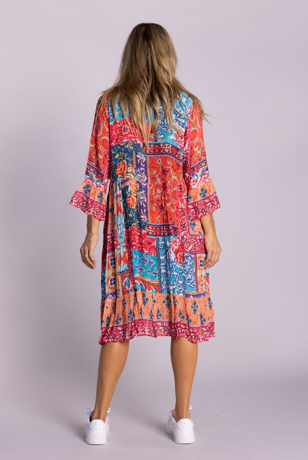 Silvermaple Collection - Jocelyn Button Down Dress | Sunset Tapestry - Dress - Silvermaple Boutique