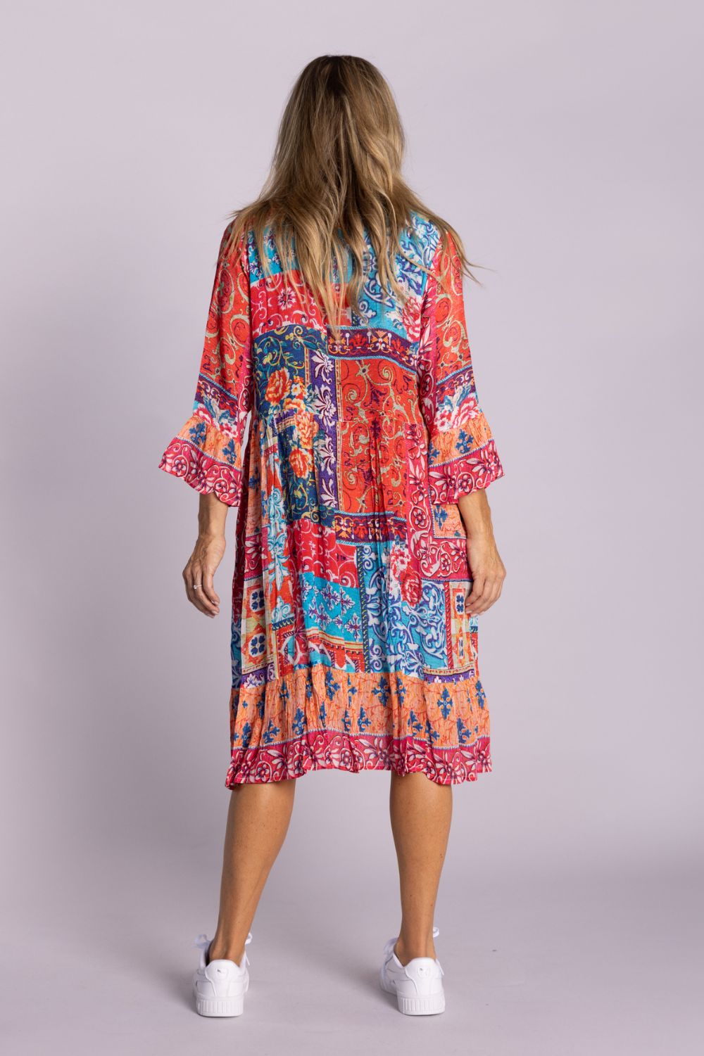 Silvermaple Collection - Jocelyn Button Down Dress | Sunset Tapestry - Dress - Silvermaple Boutique