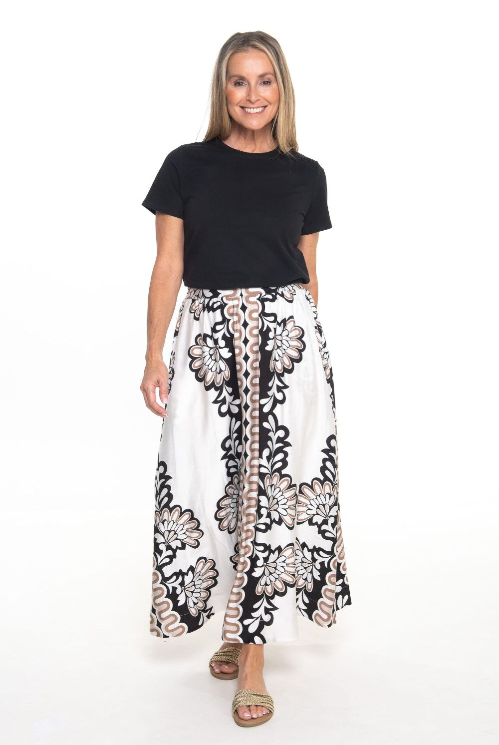 Silvermaple Collection - Mara Maxi Skirt | Multi Beige - Skirt - Silvermaple Boutique