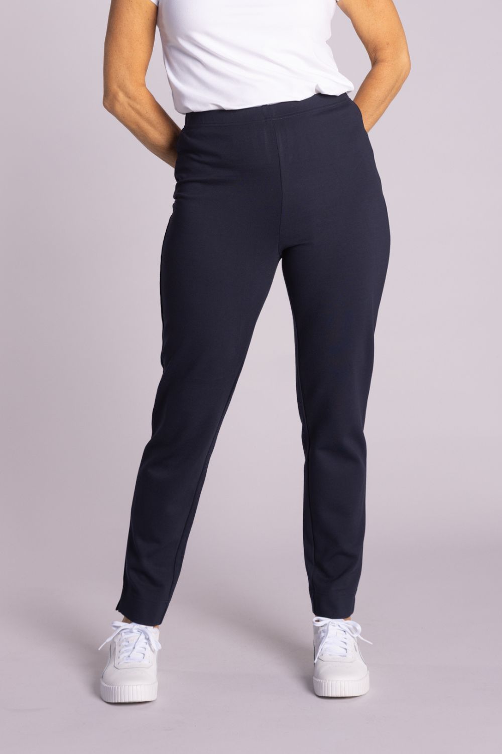 Silvermaple Collection - Olivia Straight Leg Ponte Pant | Navy - Pants - Silvermaple Boutique