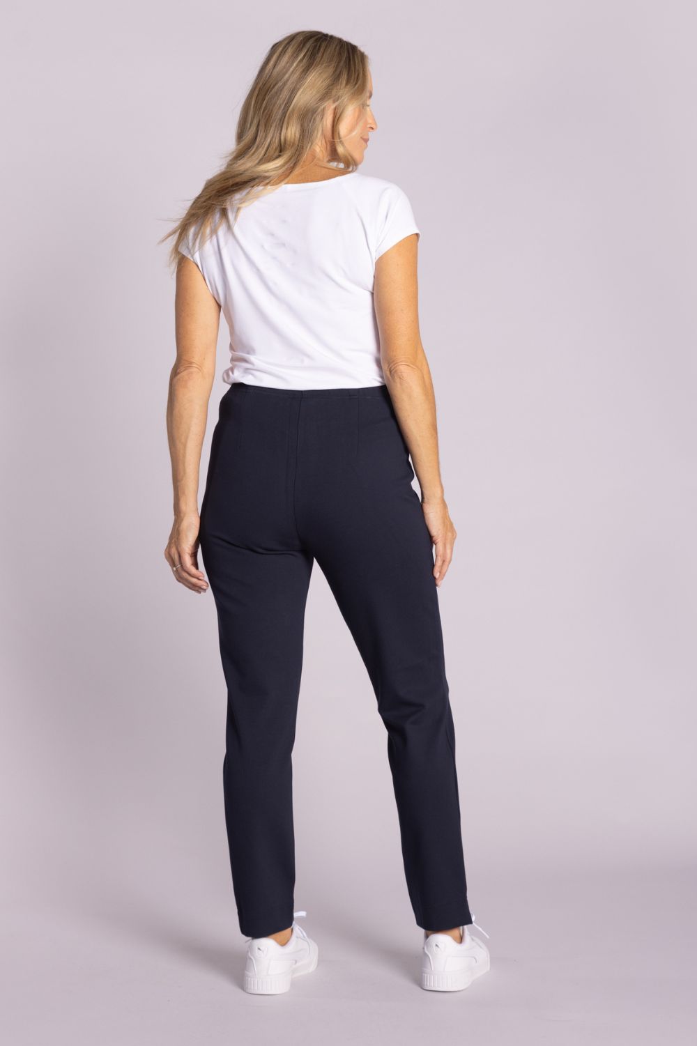 Silvermaple Collection - Olivia Straight Leg Ponte Pant | Navy - Pants - Silvermaple Boutique