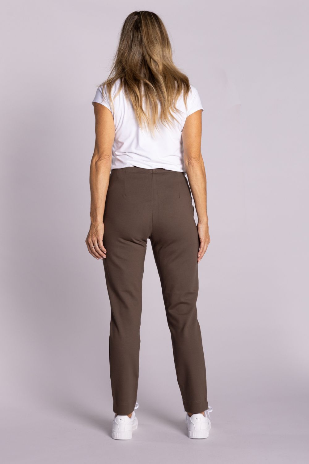 Silvermaple Collection - Olivia Straight Leg Ponte Pant | Taupe - Pants - Silvermaple Boutique