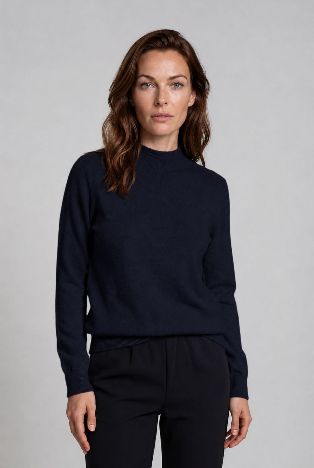 Silvermaple Collection - Paloma High Crew Pullover | Navy - Pullover - Silvermaple Boutique