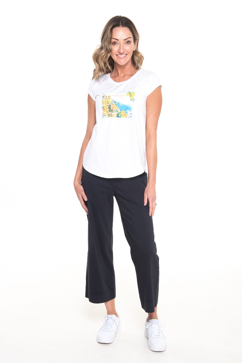 Silvermaple Collection - Positano Slim Tee | White - T-Shirt - Silvermaple Boutique