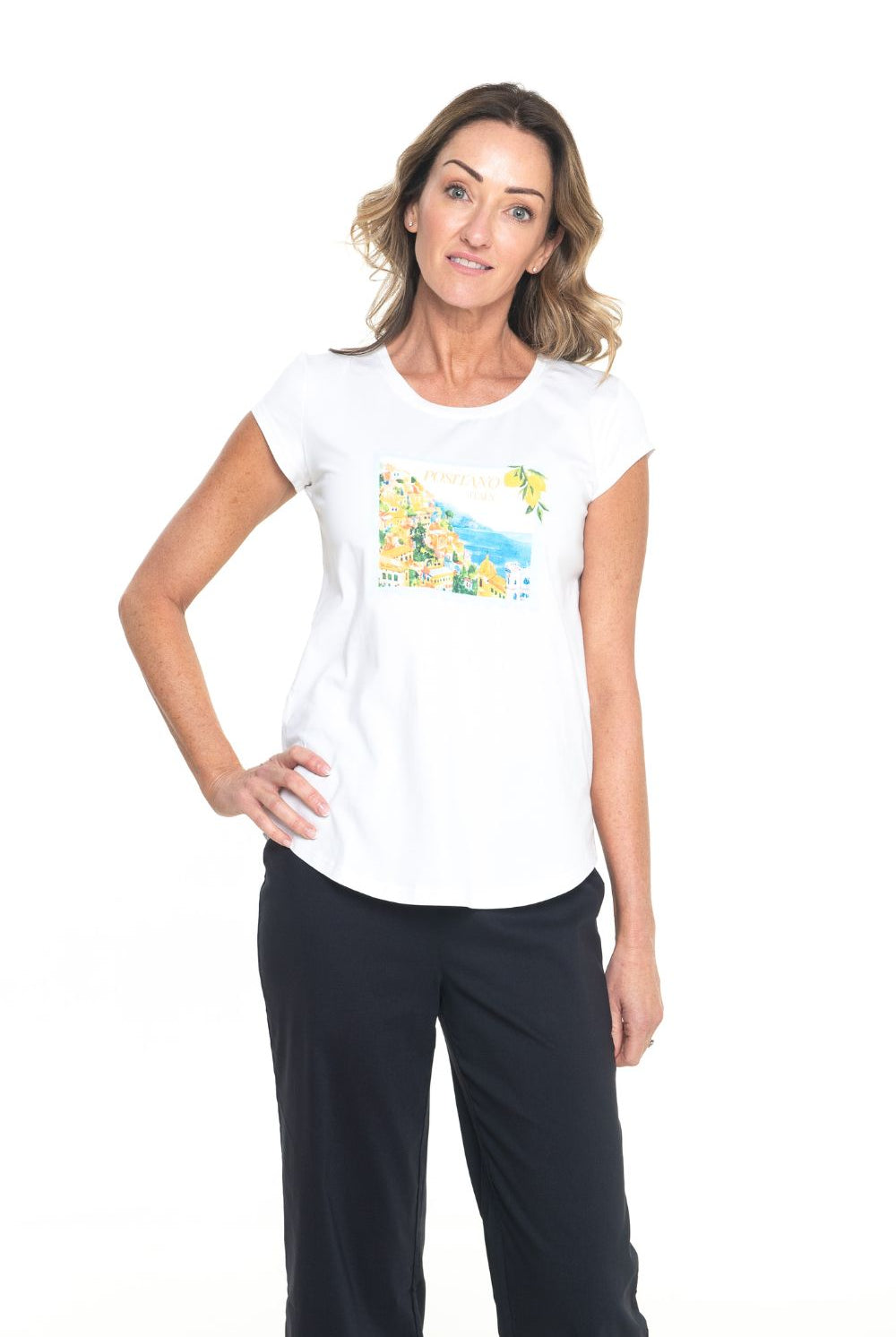 Silvermaple Collection - Positano Slim Tee | White - T-Shirt - Silvermaple Boutique