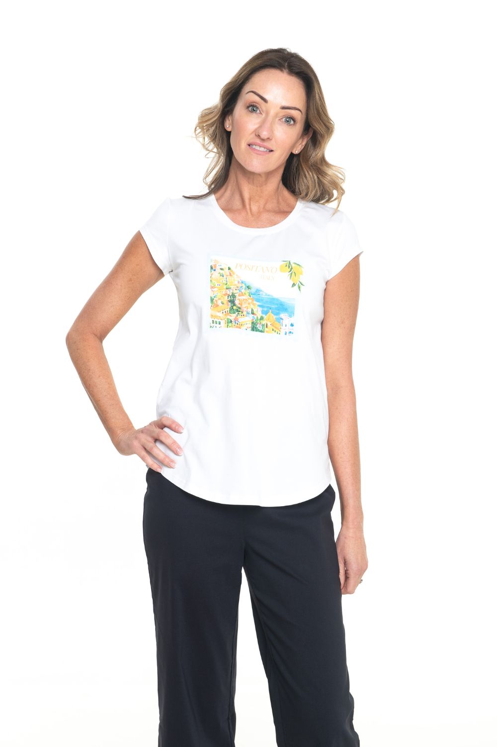 Silvermaple Collection - Positano Slim Tee | White - T-Shirt - Silvermaple Boutique