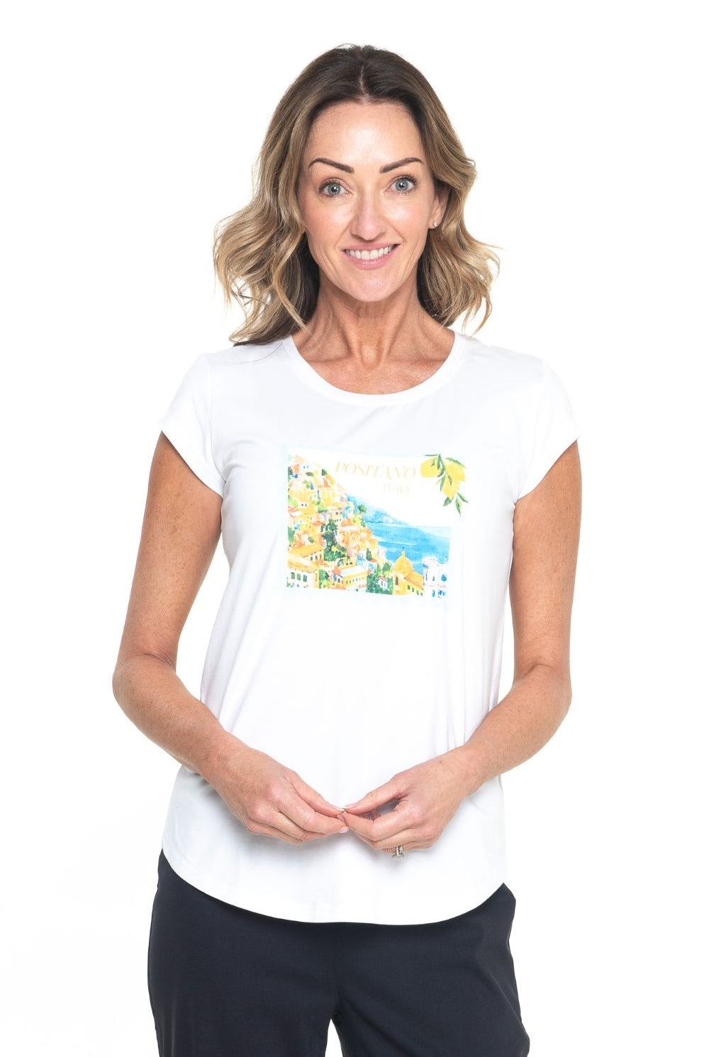 Silvermaple Collection - Positano Slim Tee | White - T-Shirt - Silvermaple Boutique