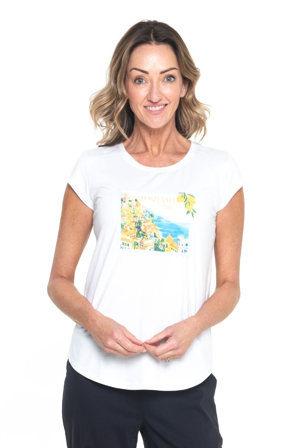 Silvermaple Collection - Positano Slim Tee | White - T-Shirt - Silvermaple Boutique