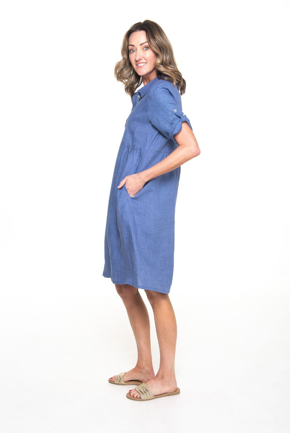 Silvermaple Collection - Sandy Button Dress | Denim - Dress - Silvermaple Boutique