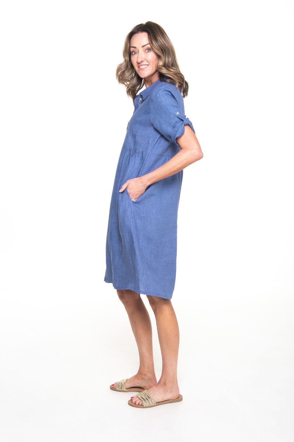 Silvermaple Collection - Sandy Button Dress | Denim - Dress - Silvermaple Boutique