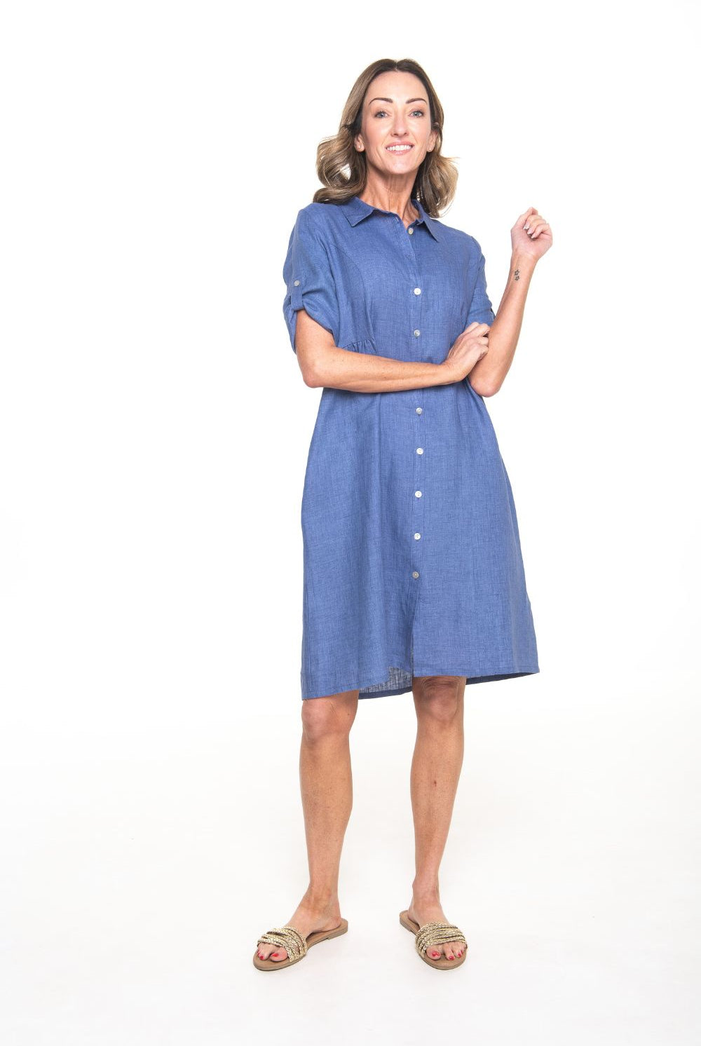 Silvermaple Collection - Sandy Button Dress | Denim - Dress - Silvermaple Boutique
