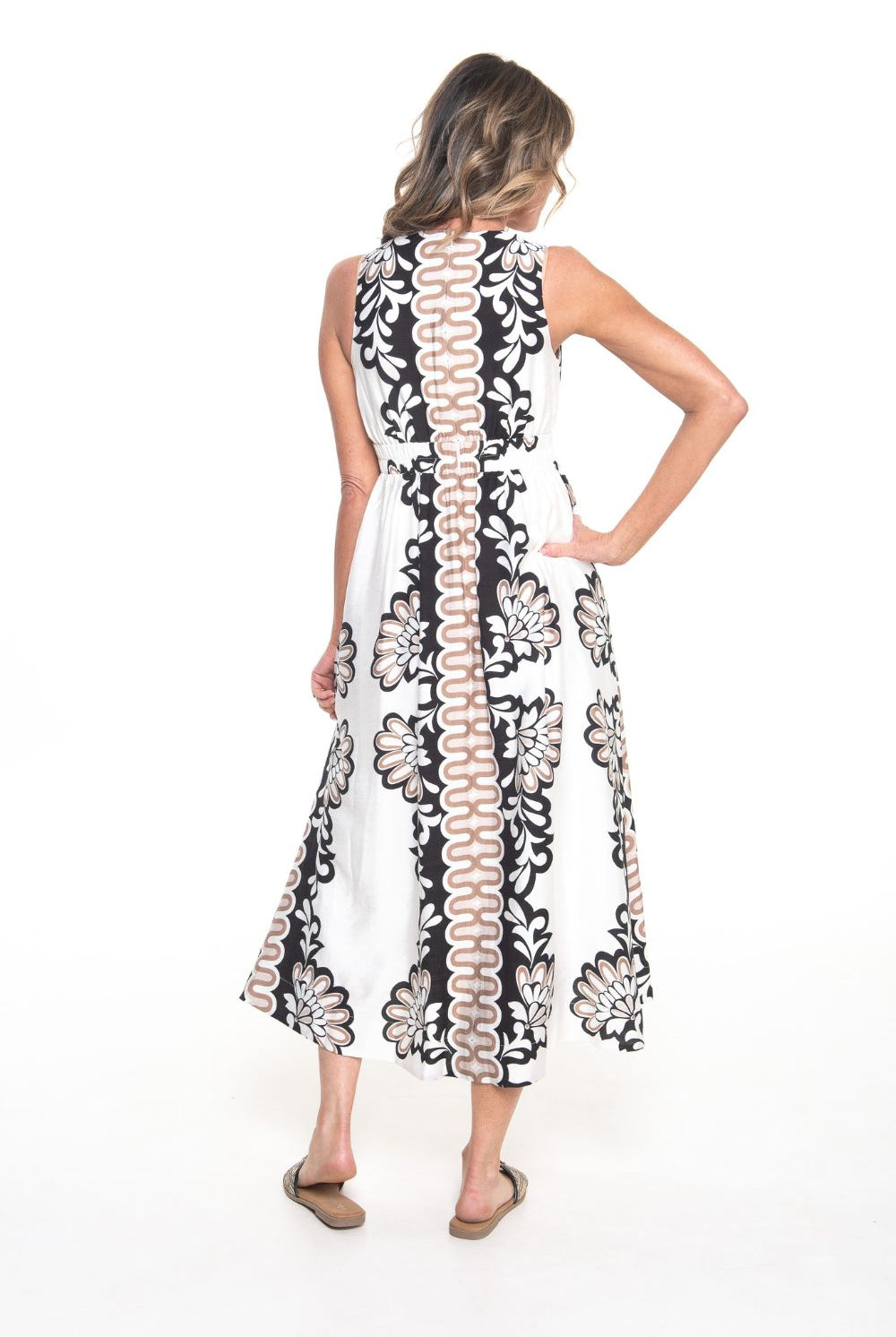 Silvermaple Collection - Mara Sleeveless Maxi Dress | Multi Beige - Dress - Silvermaple Boutique