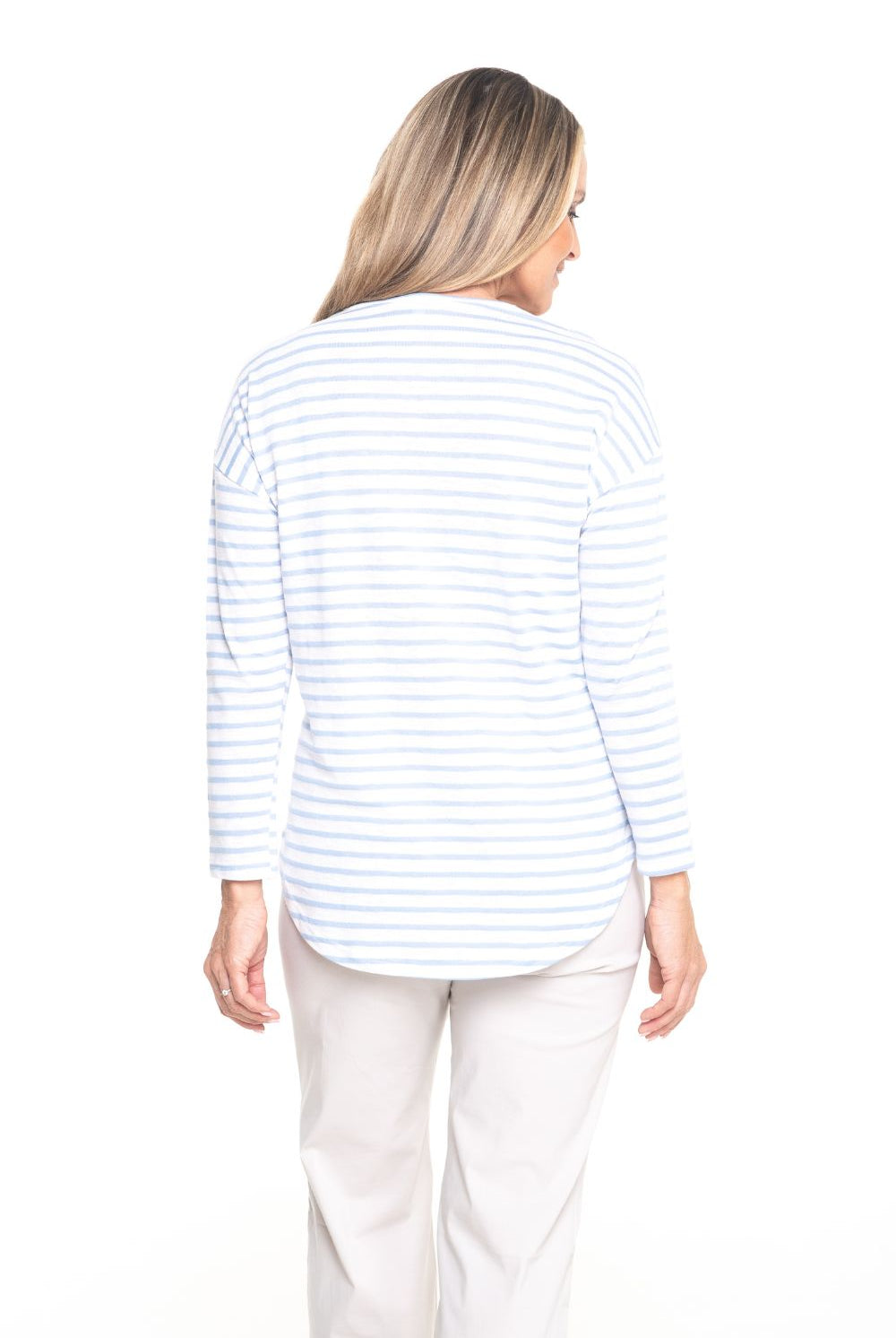 Silvermaple Collection - Stella Stripe Top | Cornflower/White - Top - Silvermaple Boutique