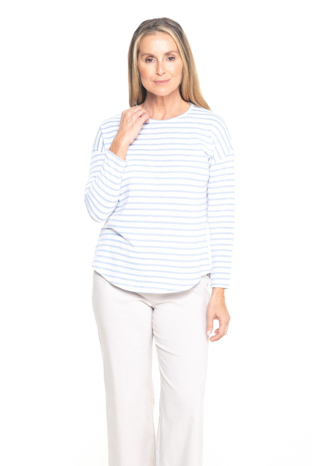 Silvermaple Collection - Stella Stripe Top | Cornflower/White - Top - Silvermaple Boutique